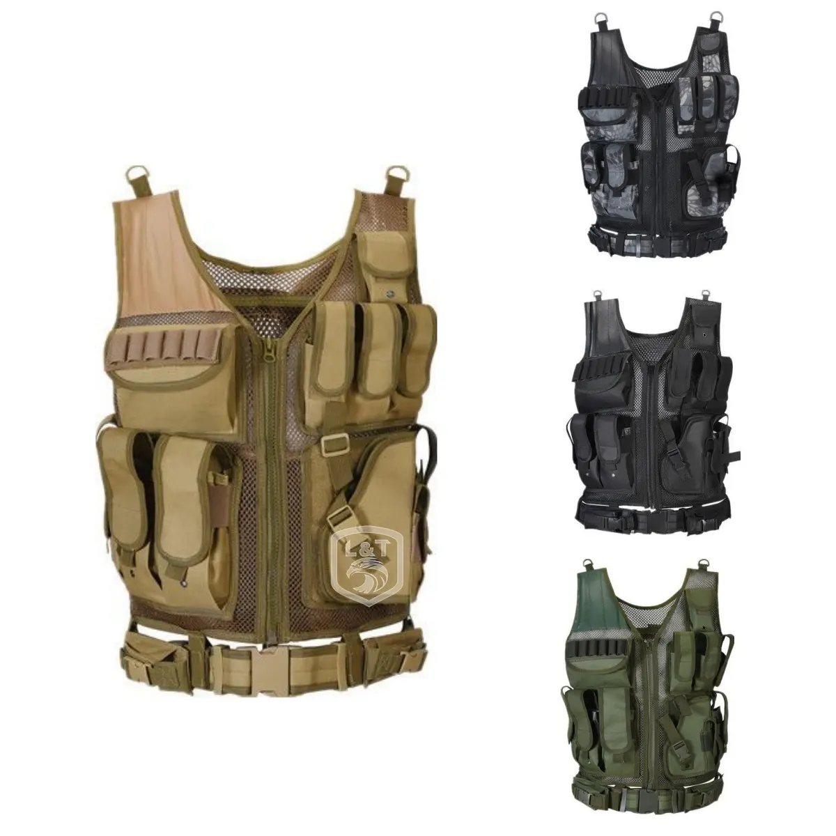 Wear-resistant 400D 600D Oxford mesh heavy duty tactical vest for body protection