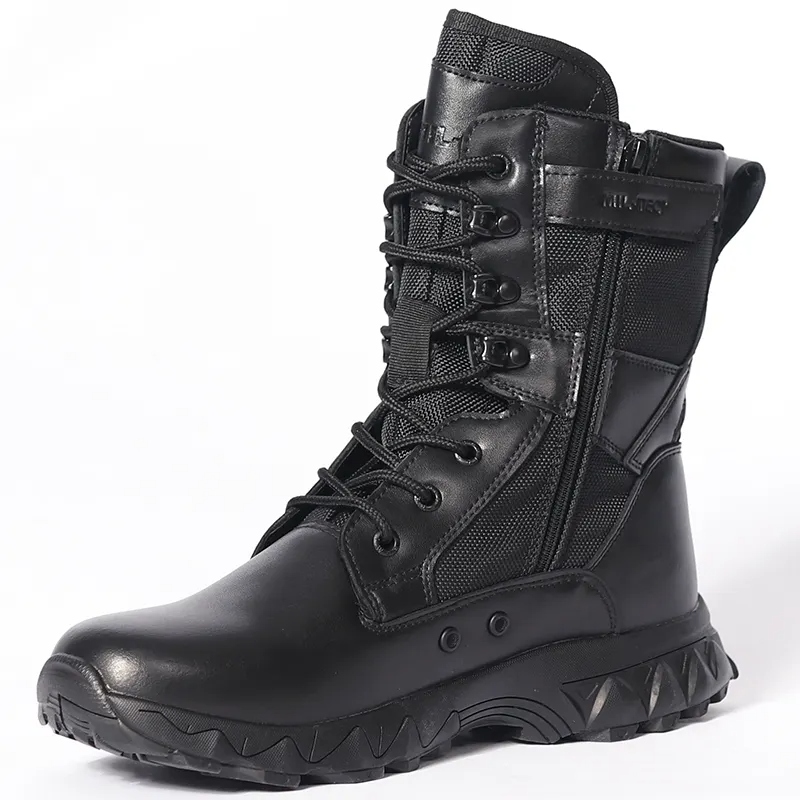 Tactical boots with zipper