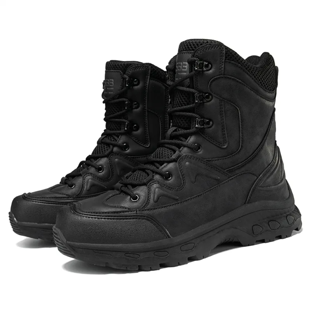 wearing combat boots
